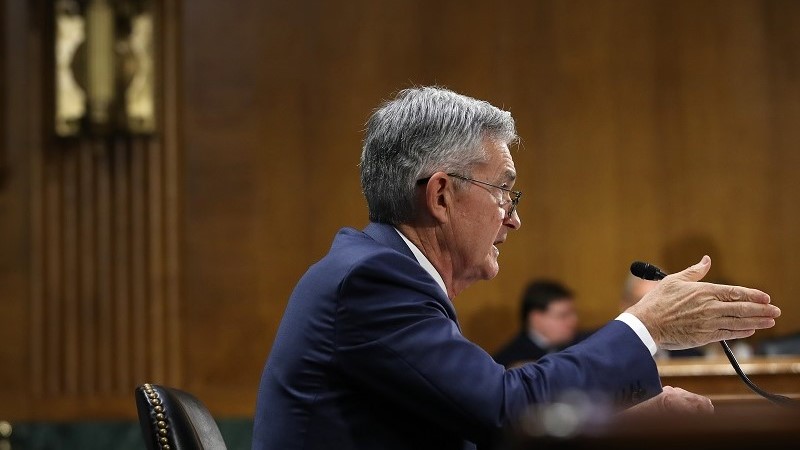 Fed Chairman Jerome Powell speaking in meeting 